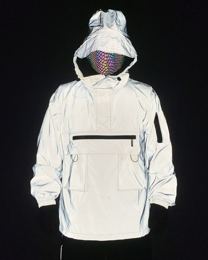 Veste à Capuche Réfléchissante Adaptative - veste techwear - Veste à Capuche Réfléchissante pour Style Urbain