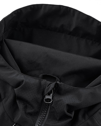 Veste à Capuche Utilitaire Ultime -  mode techwear - Veste à Capuche Utilitaire Noir pour un Style Techwear