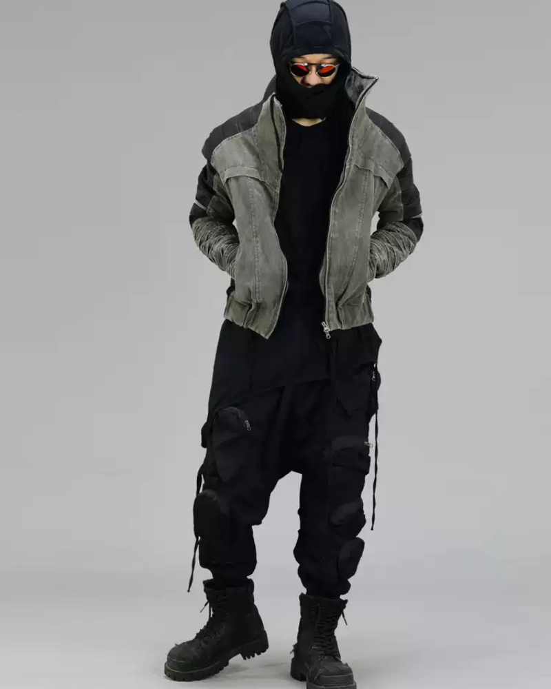 Veste Contrastée Élégante -  coton - Veste Élégante Contrastée en Coton Confortable