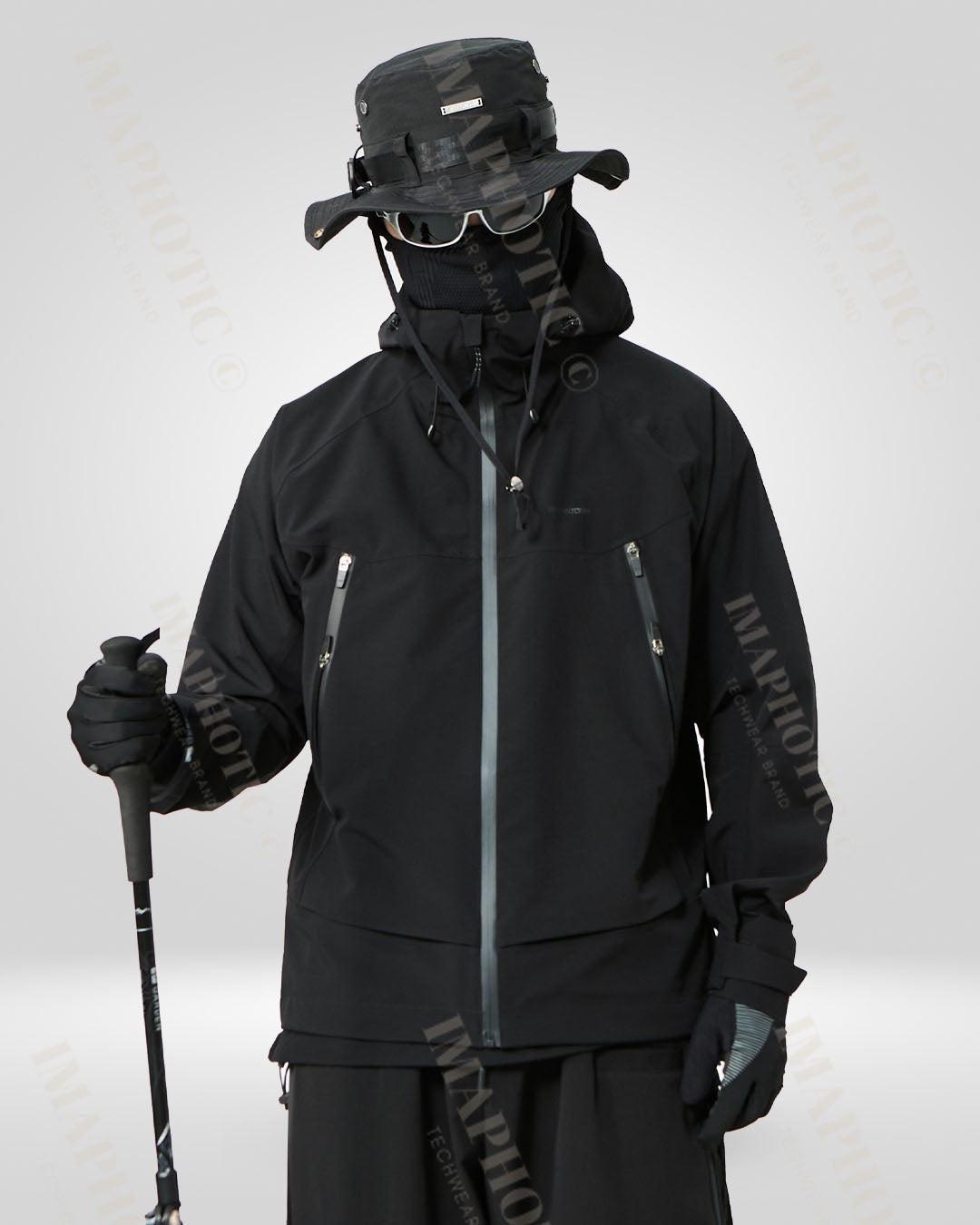 Veste coupe-vent noire élégante -  veste chaude - Veste coupe-vent noire élégante et imperméable