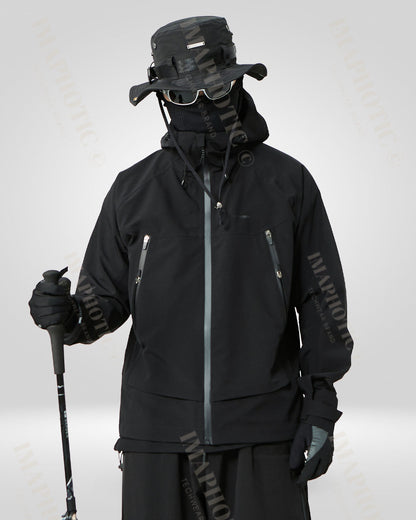 Veste coupe-vent noire élégante -  veste chaude - Veste coupe-vent noire élégante et imperméable