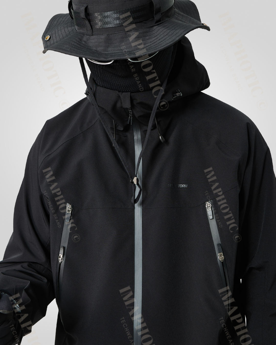 Veste coupe-vent noire élégante -  veste élégante - Veste coupe-vent noire élégante et imperméable