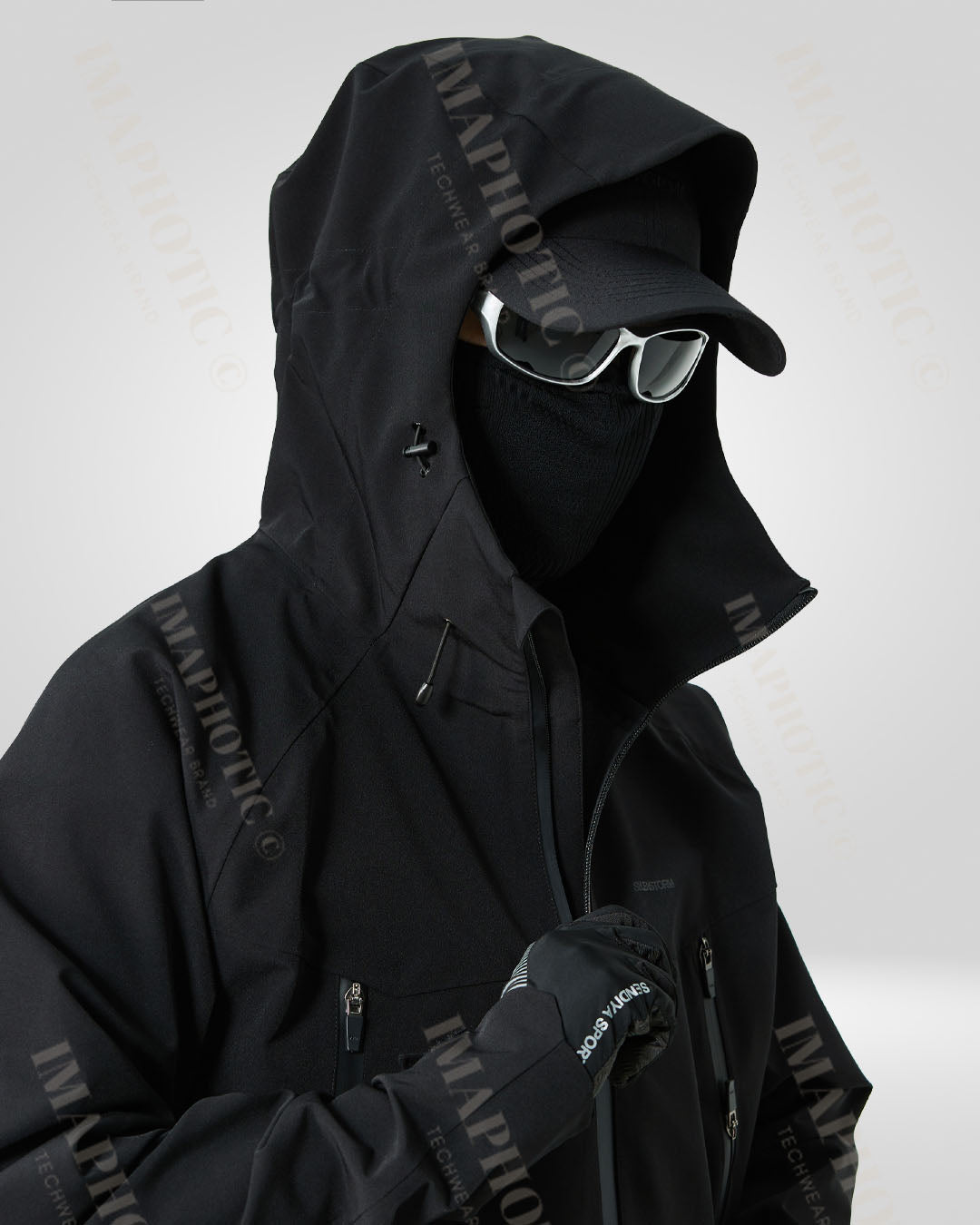 Veste coupe-vent noire élégante -  veste noire - Veste coupe-vent noire élégante et imperméable