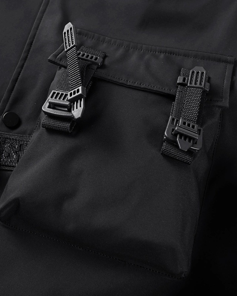 Veste Crâne Gothique Futuriste - veste techwear - Veste Bomber Noire Crâne au Style Futuriste