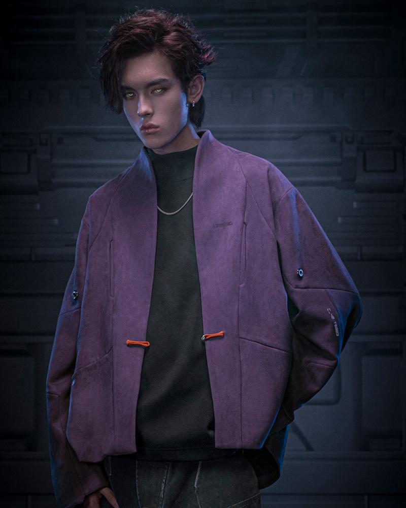 Veste Cyberpunk en Suède Urbaine -  veste confortable - Veste Cyberpunk en Suède Urbaine pour un style unique