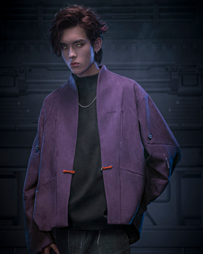 Veste Cyberpunk en Suède Urbaine -  veste confortable - Veste Cyberpunk en Suède Urbaine pour un style unique