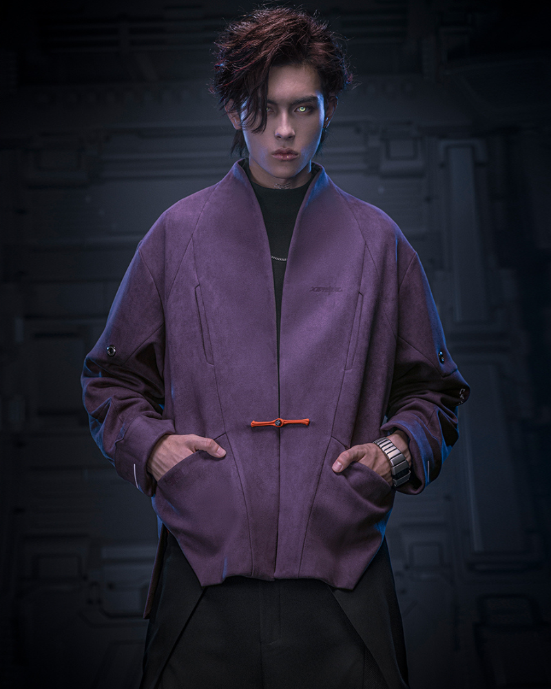 Veste Cyberpunk en Suède Urbaine - veste cyberpunk - Veste Cyberpunk en Suède Urbaine pour un style unique