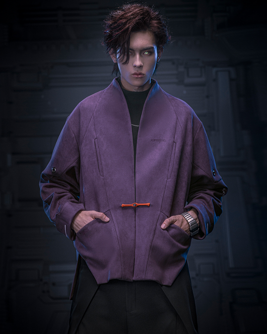 Veste Cyberpunk en Suède Urbaine - veste cyberpunk - Veste Cyberpunk en Suède Urbaine pour un style unique