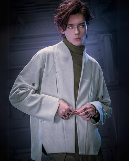 Veste Cyberpunk en Suède Urbaine - veste minimaliste futuriste - Veste Cyberpunk en Suède Urbaine pour un style unique