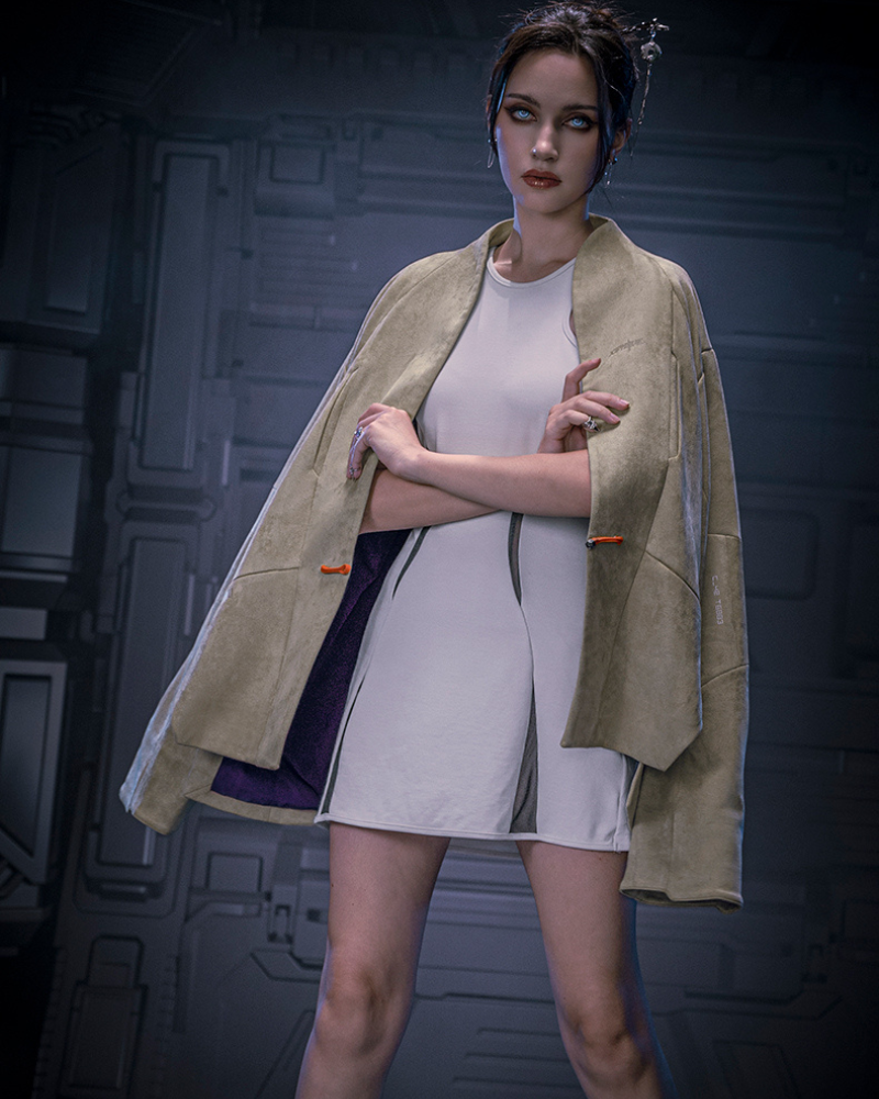 Veste Cyberpunk en Suède Urbaine -  veste techwear - Veste Cyberpunk en Suède Urbaine pour un style unique