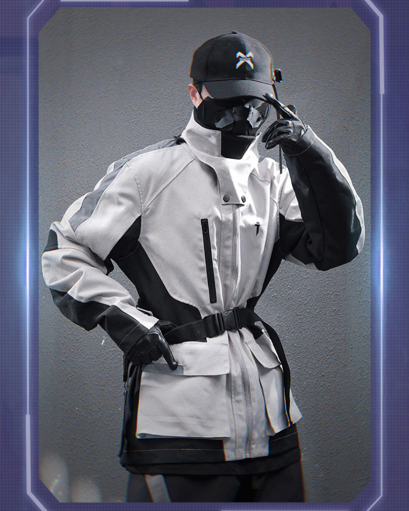 Veste d'extérieur cousue avec audace -  blanc - Veste d'extérieur chic avec couture contrastée