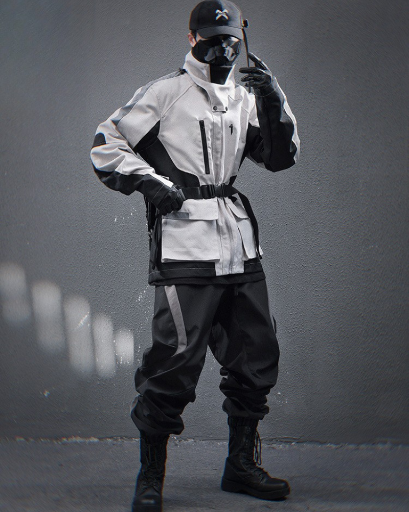 Veste d'extérieur cousue avec audace -  noir - Veste d'extérieur chic avec couture contrastée