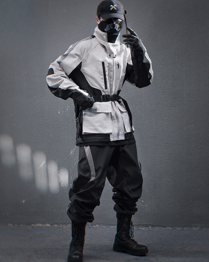 Veste d'extérieur cousue avec audace -  noir - Veste d'extérieur chic avec couture contrastée