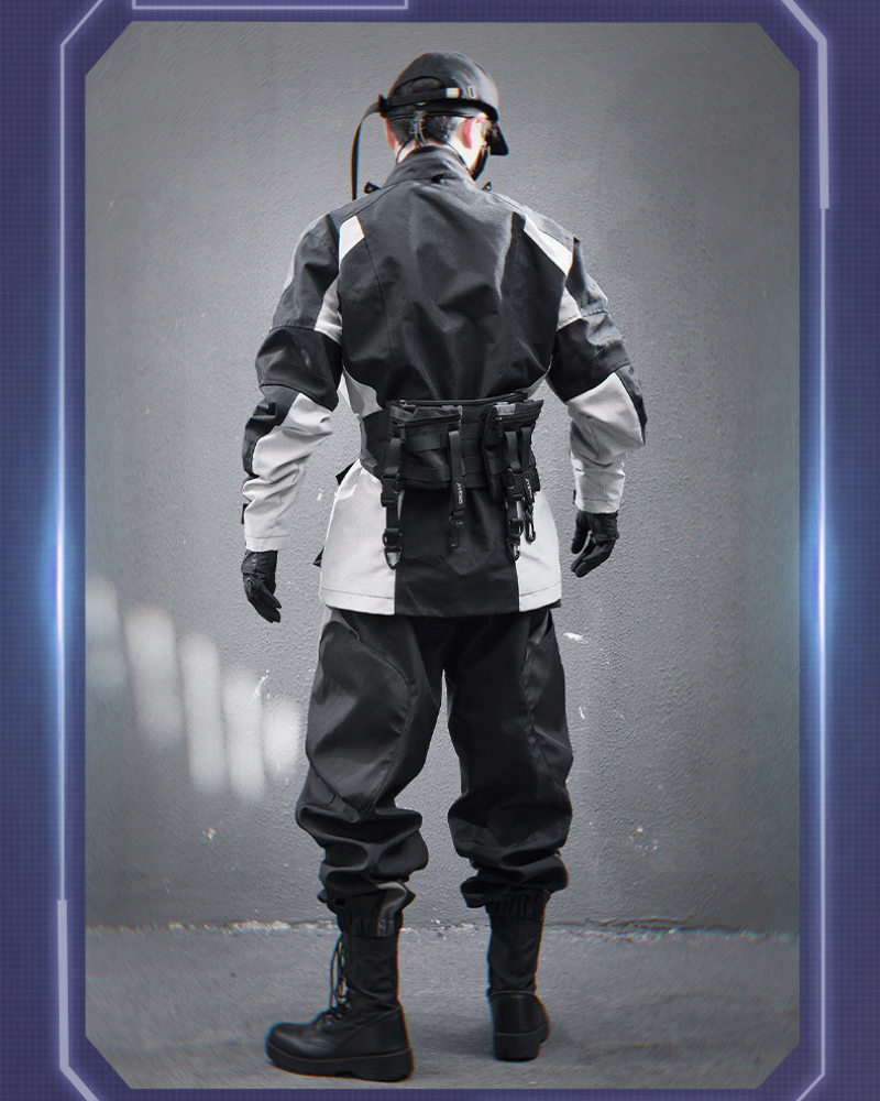 Veste d'extérieur cousue avec audace -  techwear - Veste d'extérieur chic avec couture contrastée