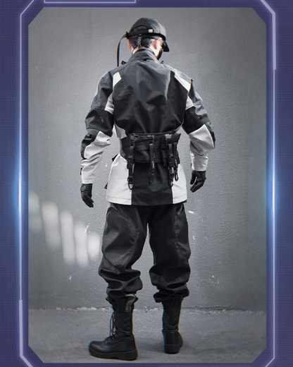 Veste d'extérieur cousue avec audace -  techwear - Veste d'extérieur chic avec couture contrastée