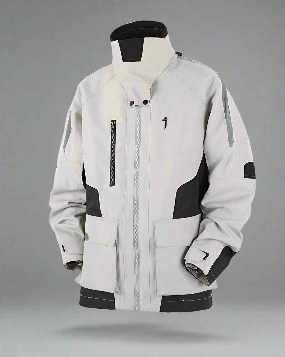 Veste d'extérieur cousue avec audace -  veste en polyester - Veste d'extérieur chic avec couture contrastée