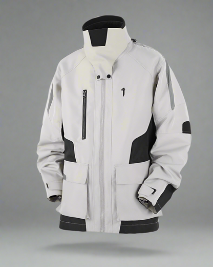 Veste d'extérieur cousue avec audace -  veste en polyester - Veste d'extérieur chic avec couture contrastée