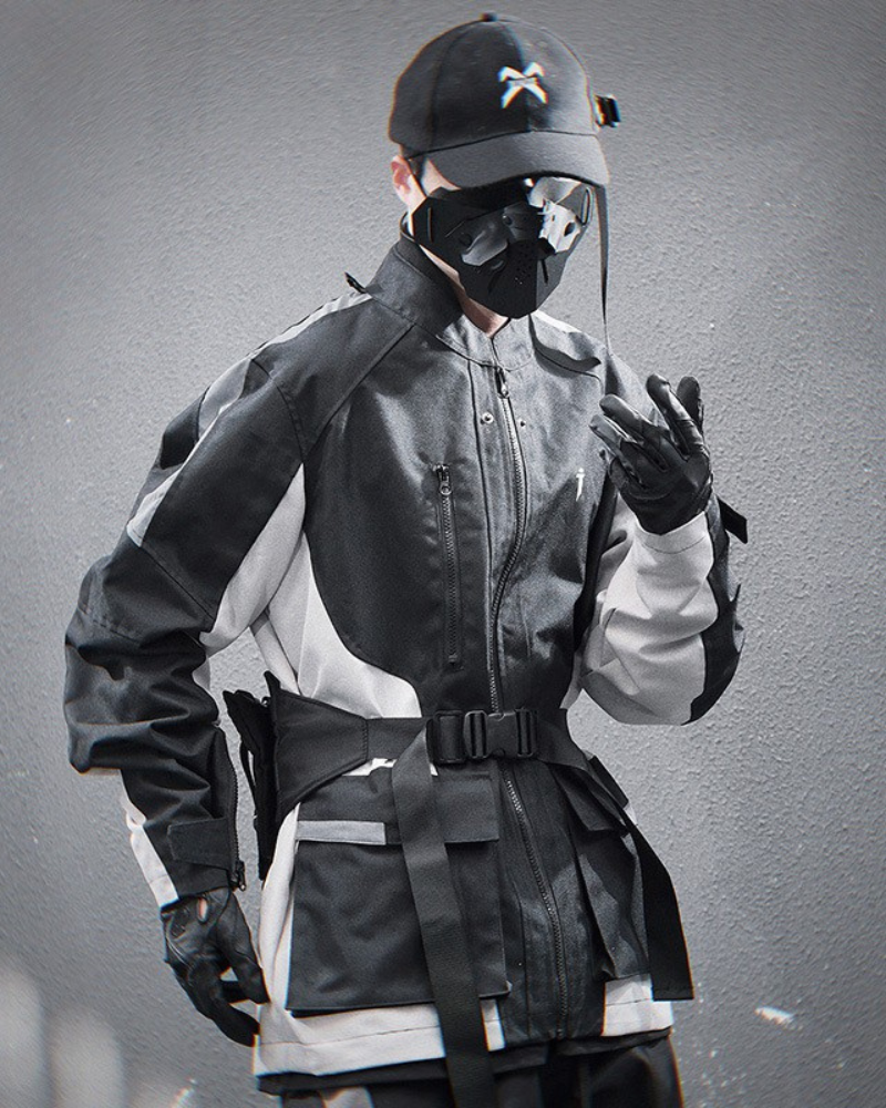 Veste d'extérieur cousue avec audace - veste fonctionnelle - Veste d'extérieur chic avec couture contrastée