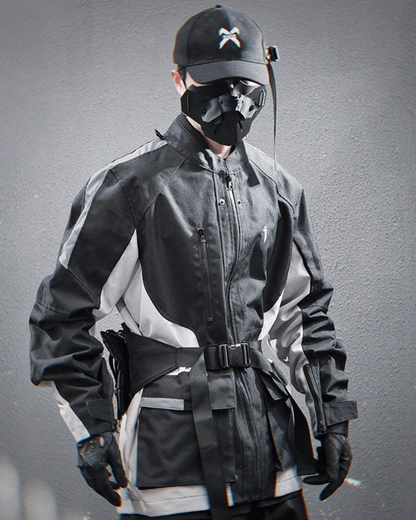 Veste d'extérieur cousue avec audace - veste - Veste d'extérieur chic avec couture contrastée