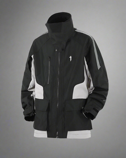 Veste d'extérieur cousue avec audace -  veste tendance - Veste d'extérieur chic avec couture contrastée