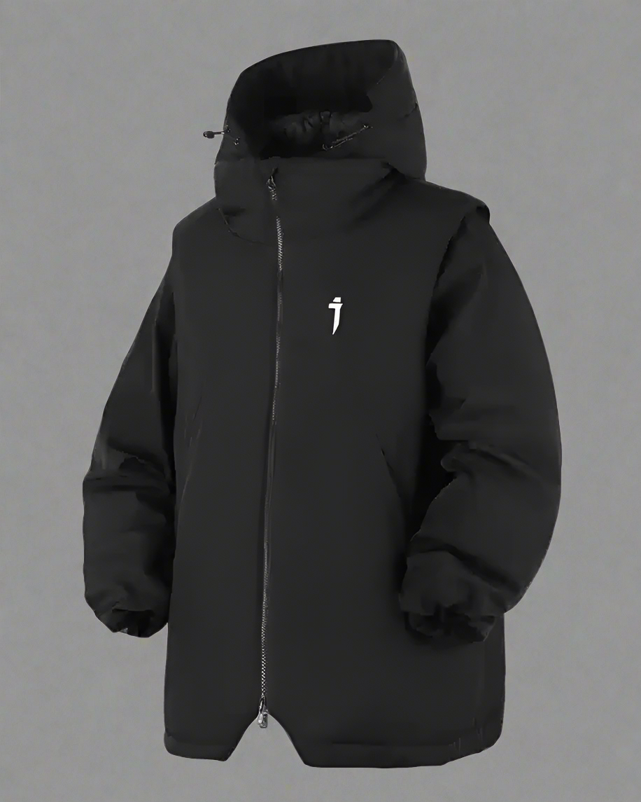 Veste d'Hiver Polyvalente avec Manches -  veste grise - Veste d'Hiver Polyvalente avec Manches Amovibles