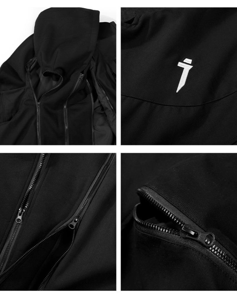 Veste Duo Distressée Chic -  chic - Veste chic techwear distressée pour un look contemporain