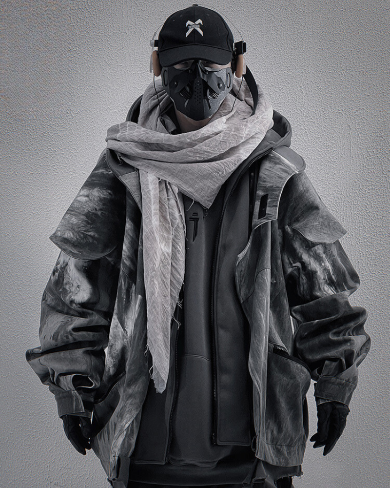 Veste Duo Distressée Chic -  chic - Veste chic techwear distressée pour un look contemporain