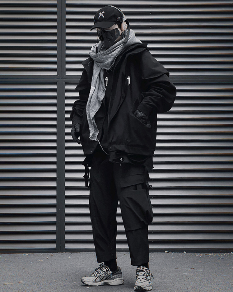 Veste Duo Distressée Chic -  techwear - Veste chic techwear distressée pour un look contemporain