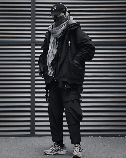 Veste Duo Distressée Chic -  techwear - Veste chic techwear distressée pour un look contemporain