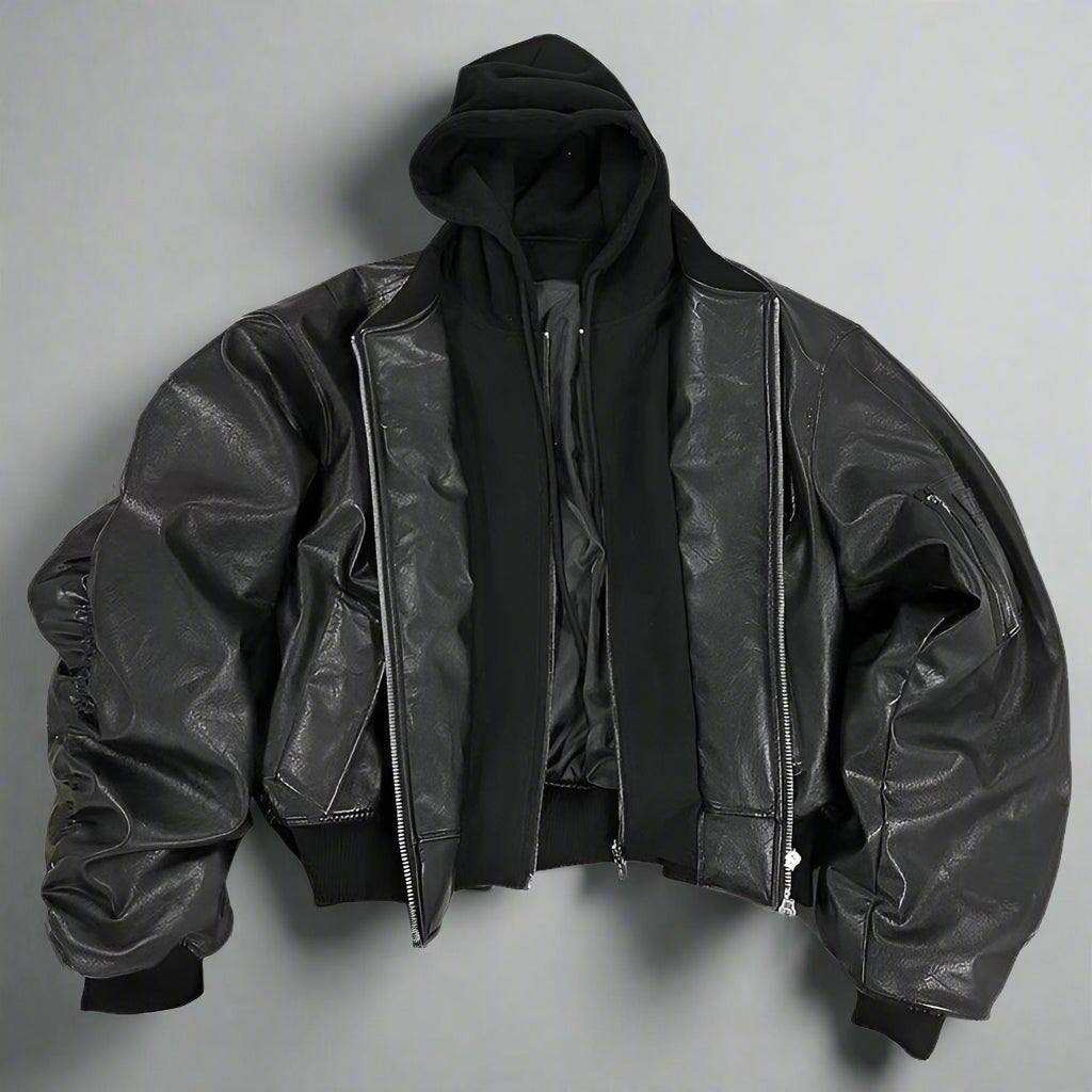 Veste en Cuir Opium - veste en cuir - Veste en Cuir Streetwear Y2K pour un Style Unique