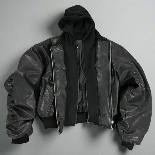 Veste en Cuir Opium - veste en cuir - Veste en Cuir Streetwear Y2K pour un Style Unique