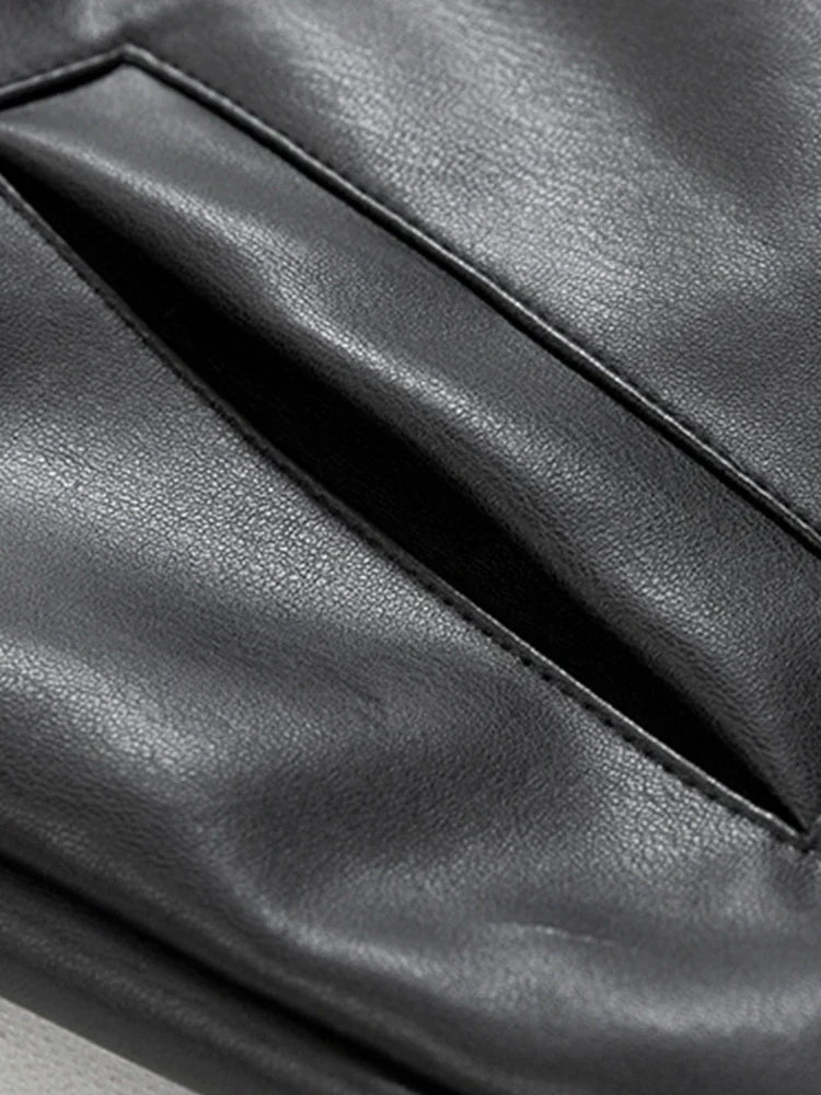 Veste en Cuir Y2K -  mode durable - Veste en Cuir Y2K pour un Style Streetwear Unique
