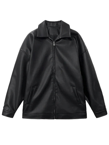 Veste en Cuir Y2K -  mode y2k - Veste en Cuir Y2K pour un Style Streetwear Unique