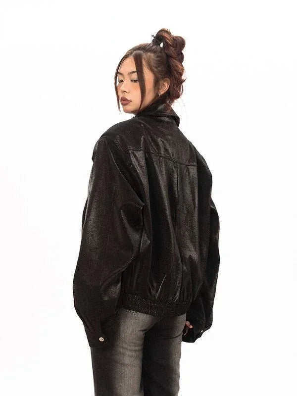 Veste en Cuir Y2K -  style grunge chic - Veste en cuir Y2K : audace et style intemporel