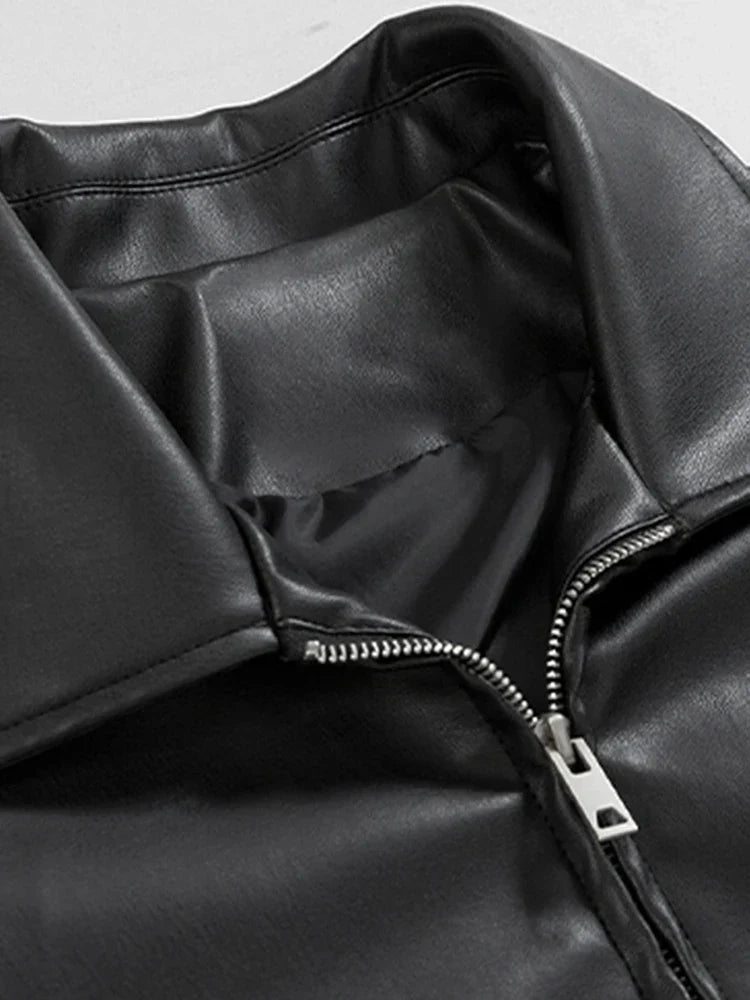 Veste en Cuir Y2K - veste élégante - Veste en Cuir Y2K pour un Style Streetwear Unique