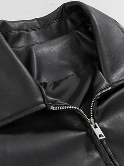 Veste en Cuir Y2K - veste élégante - Veste en Cuir Y2K pour un Style Streetwear Unique