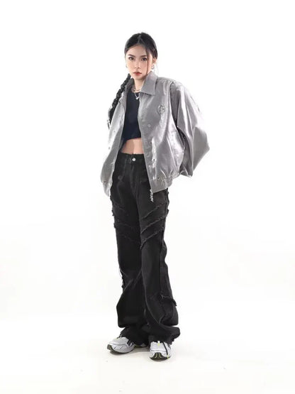 Veste en Cuir Y2K -  veste polyvalente - Veste en cuir Y2K : audace et style intemporel