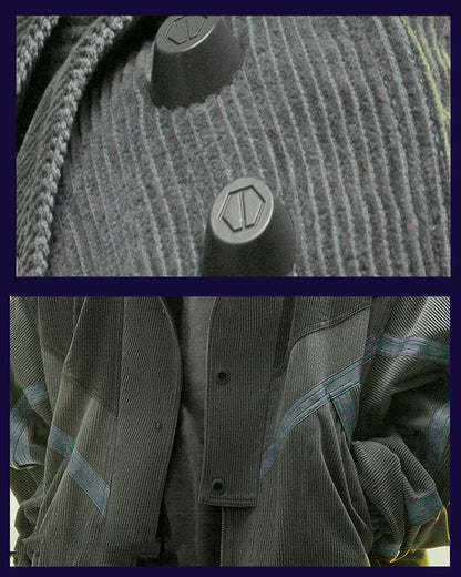 Veste en Velours Côtelé pour Rebelles -  veste techwear - Veste en velours côtelé pour un style urbain moderne