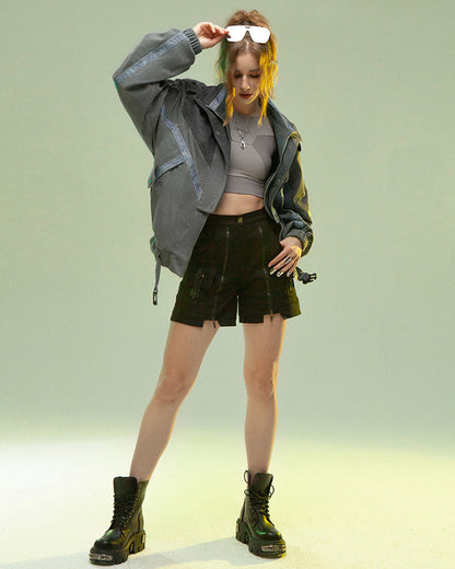 Veste en Velours Côtelé pour Rebelles -  veste techwear - Veste en velours côtelé pour un style urbain moderne