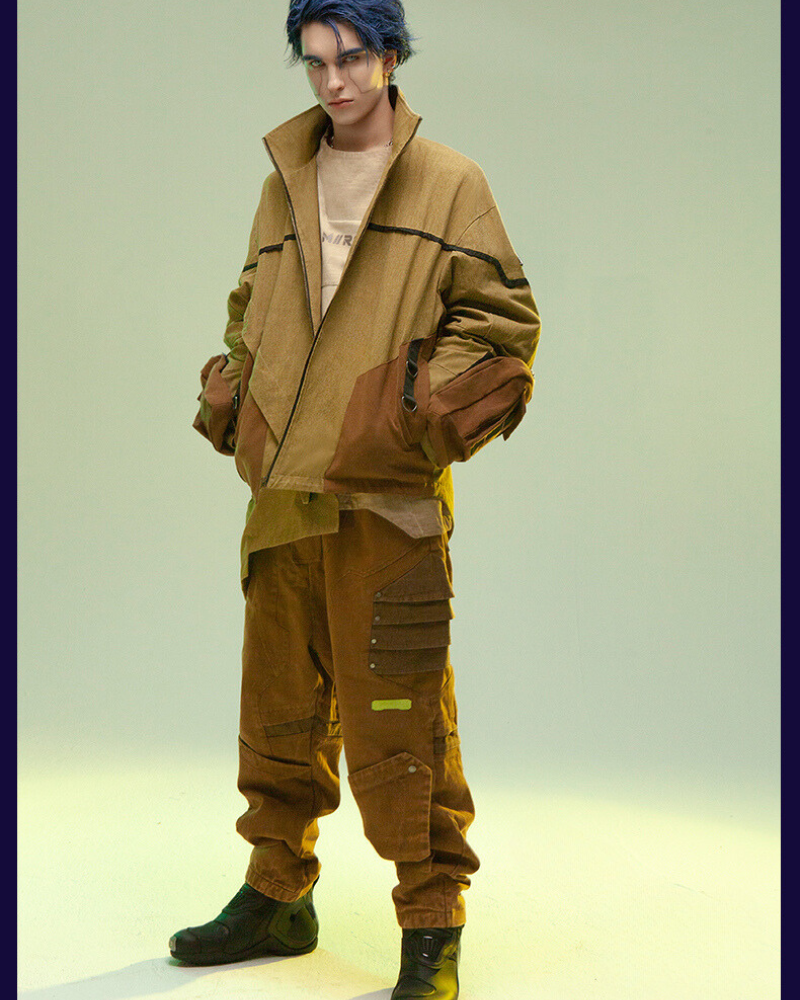 Veste Futuriste en Sable Asymétrique -  ninja - Veste Futuriste en Sable pour un style unique