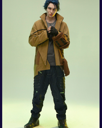 Veste Futuriste en Sable Asymétrique -  techwear - Veste Futuriste en Sable pour un style unique