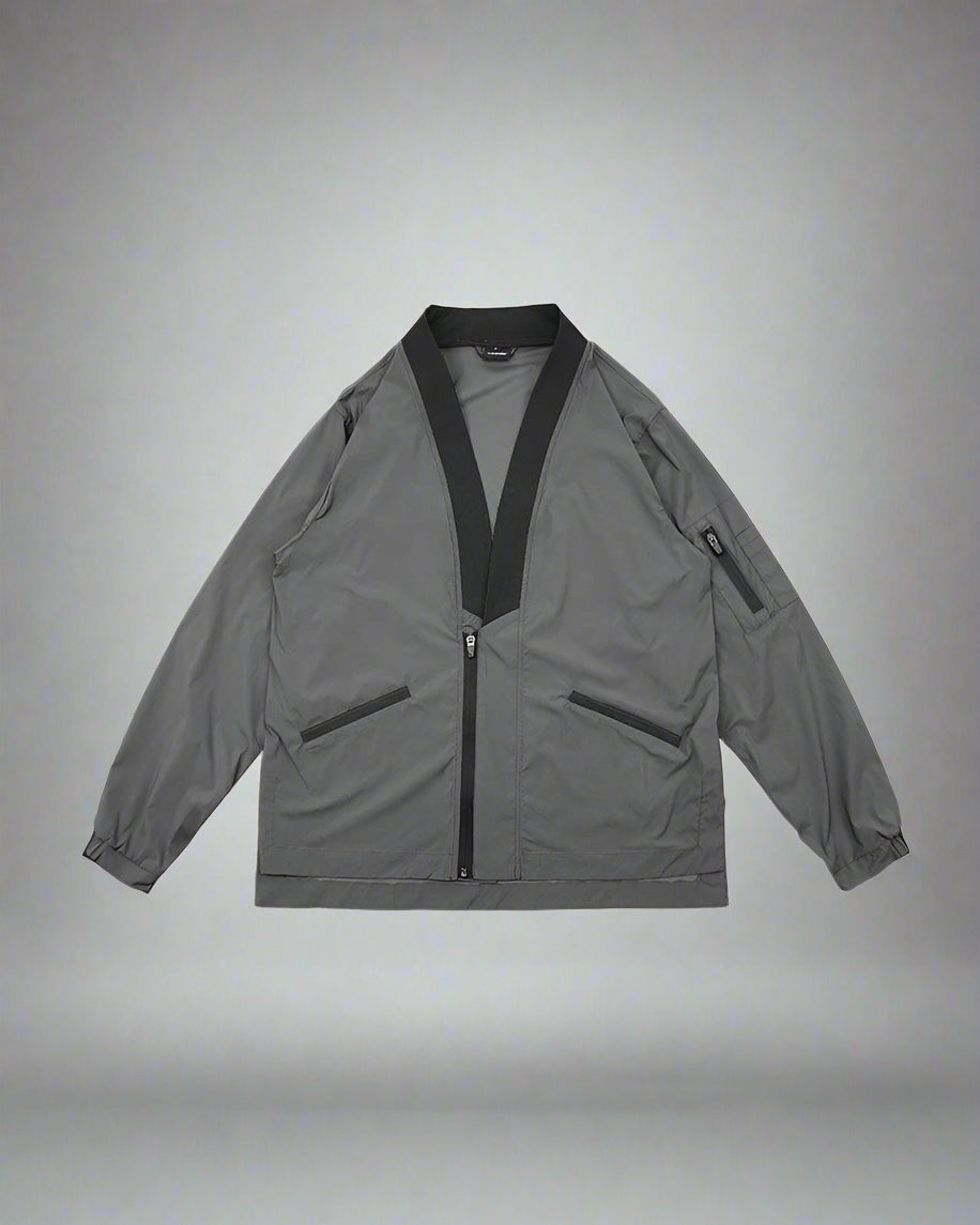 Veste Kimono Utility Avant-Garde -  mode futuriste - Veste Kimono Utility gris au style avant-gardiste