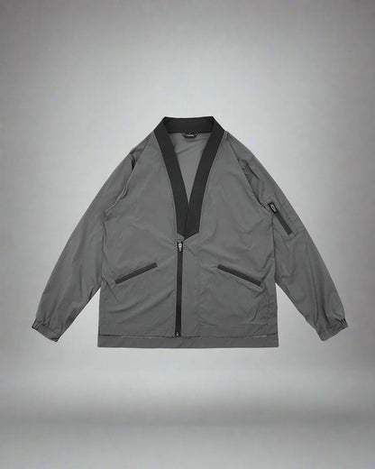 Veste Kimono Utility Avant-Garde -  mode futuriste - Veste Kimono Utility gris au style avant-gardiste