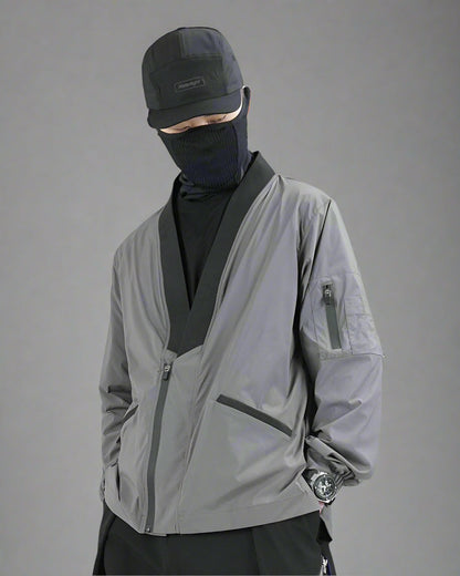 Veste Kimono Utility Avant-Garde - veste confortable - Veste Kimono Utility gris au style avant-gardiste