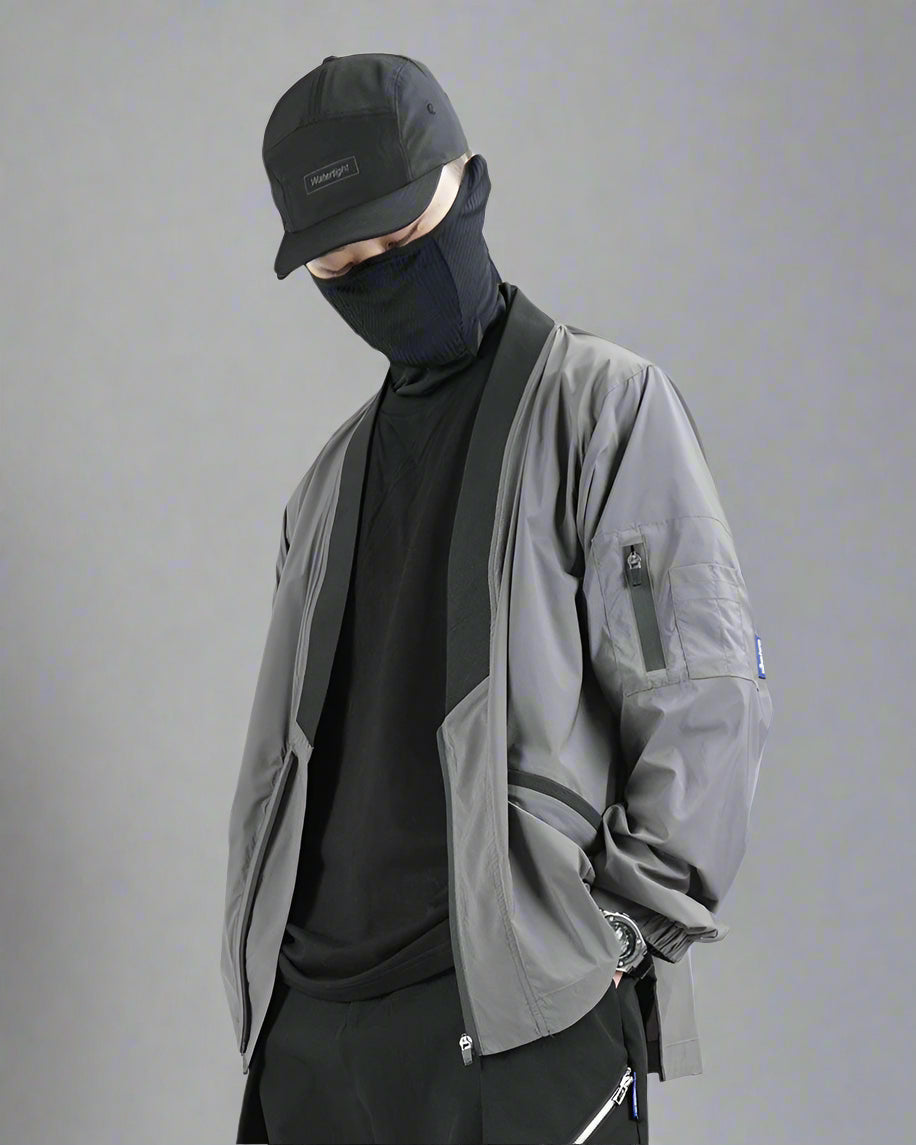 Veste Kimono Utility Avant-Garde - veste kimono - Veste Kimono Utility gris au style avant-gardiste