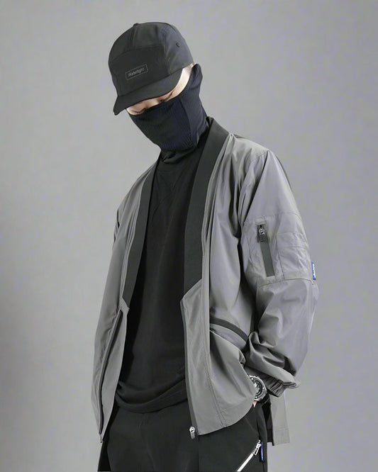Veste Kimono Utility Avant-Garde - veste kimono - Veste Kimono Utility gris au style avant-gardiste