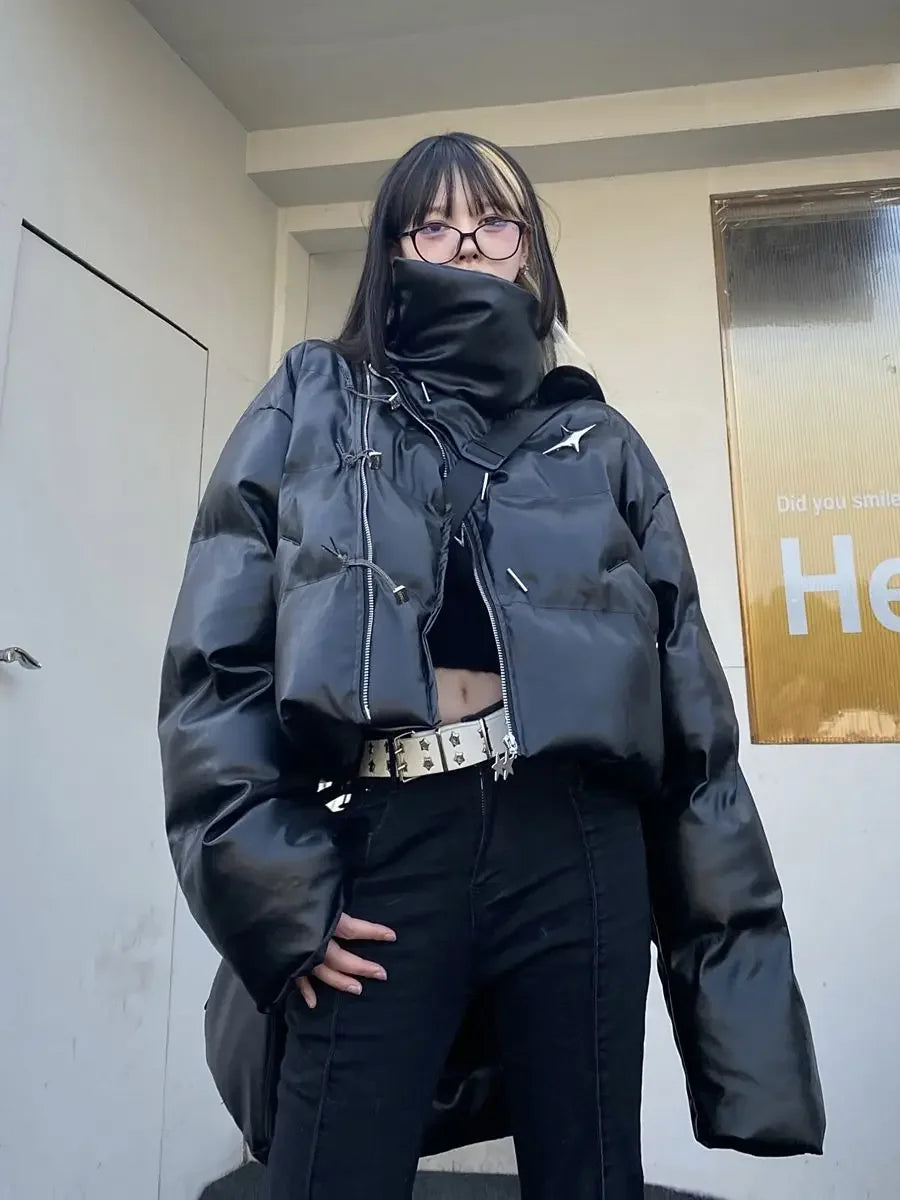 Veste Puffer Gothique -  mode audacieuse - Veste Puffer Gothique : Élégance et Esprit Rebelle