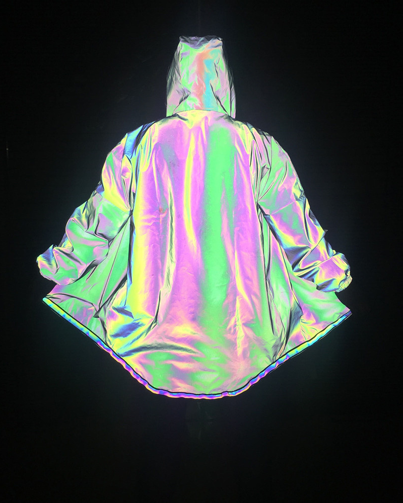 Veste Tech Réfléchissante Accrocheuse -  style urbain - Veste Techwear Réfléchissante pour un Style Urbain