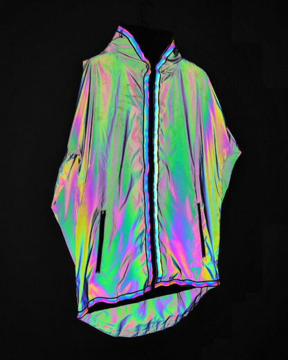 Veste Tech Réfléchissante Accrocheuse -  tissu réfléchissant - Veste Techwear Réfléchissante pour un Style Urbain