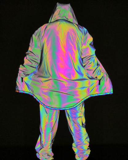 Veste Tech Réfléchissante Accrocheuse -  veste en polyester - Veste Techwear Réfléchissante pour un Style Urbain